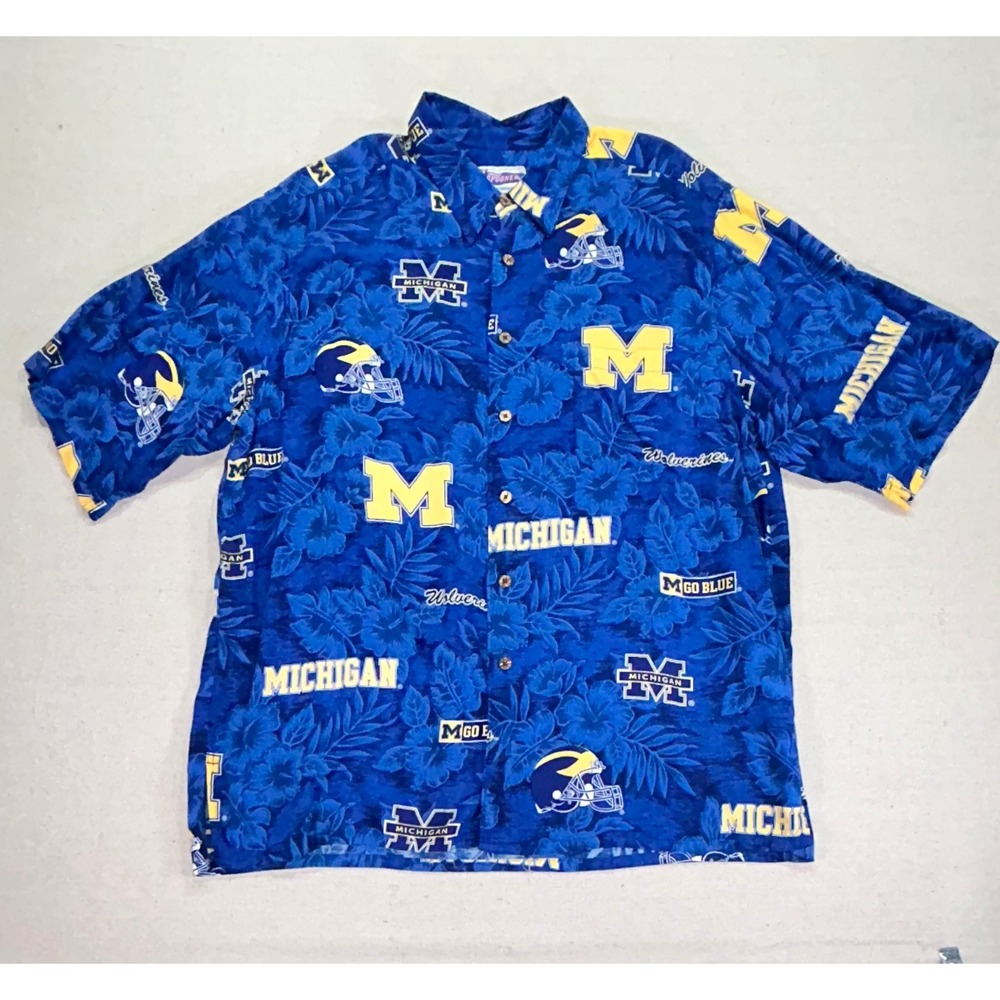 Reyn Spooner Men's X-Large Hawaiian Aloha‎ Rayon Shirt MICHIGAN
